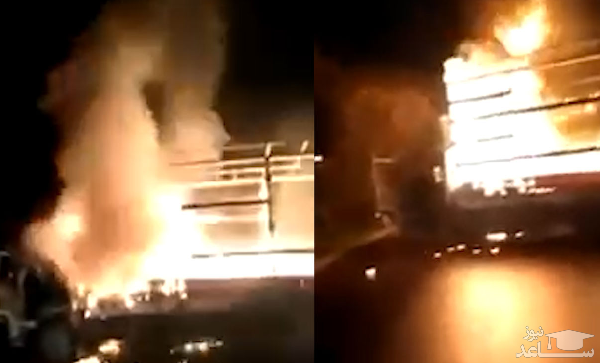 مرد شیرازی کامیون آتش گرفته اش را به آتش نشانی برد! +فیلم