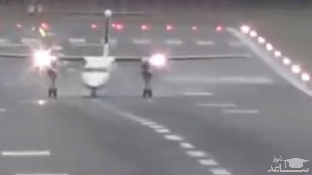 (فیلم) نشست و برخاست جالب دو هواپیما در هنگام وزش شدید باد 