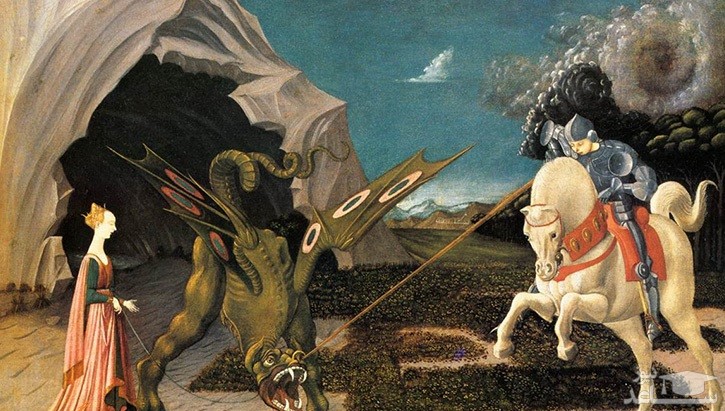 نقاشی سنت جورج و اژدها اثر اوچلو نگارخانه ملی لندن
