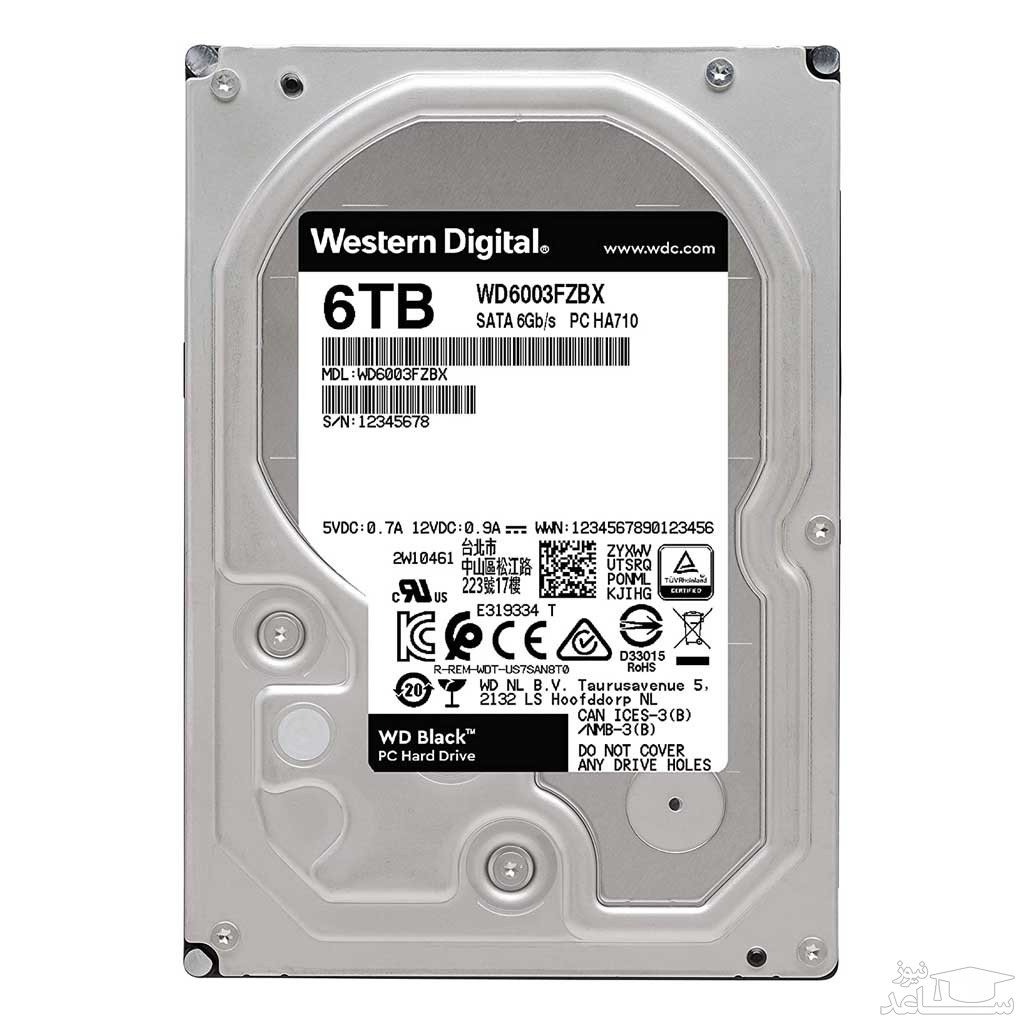 هارددیسک اینترنال وسترن دیجیتال مدل Black WD6003FZBX ظرفیت 6 ترابایت