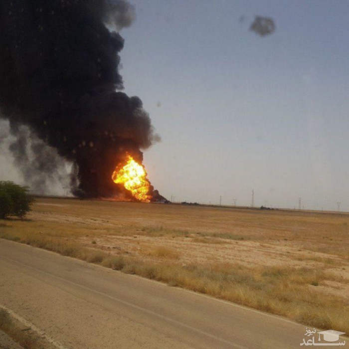 خط انتقال نفت امیدیه - اهواز آتش گرفت