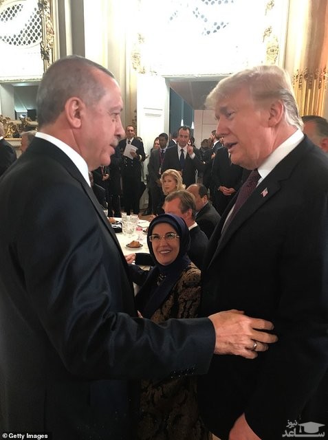 (عکس) دیدار ۴۵ دقیقه‌ای اردوغان و ترامپ در پاریس