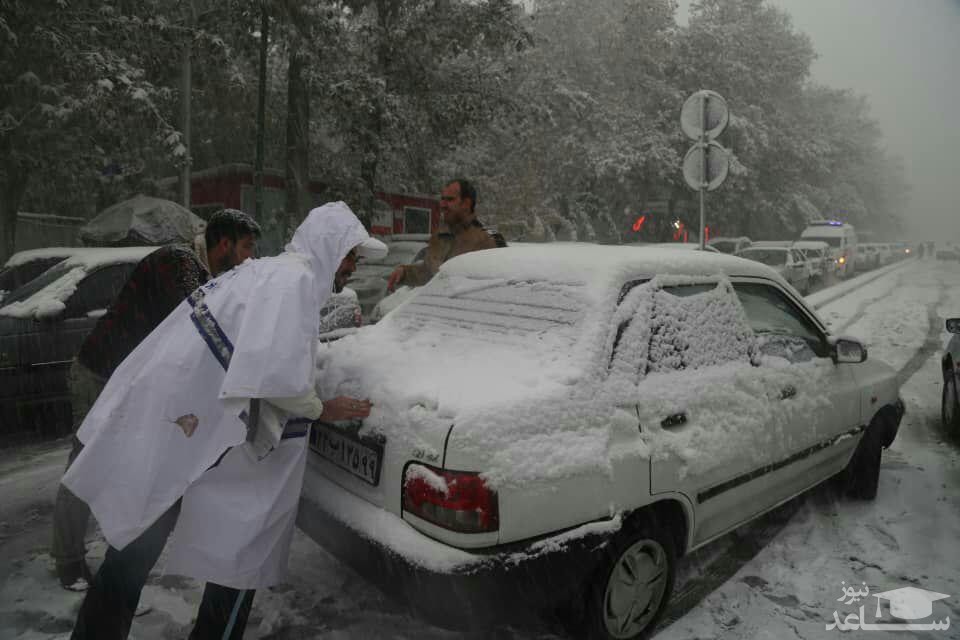 بارش برف تهران را قفل کرد/ شهرداری تهران غافلگیر شد + عکس