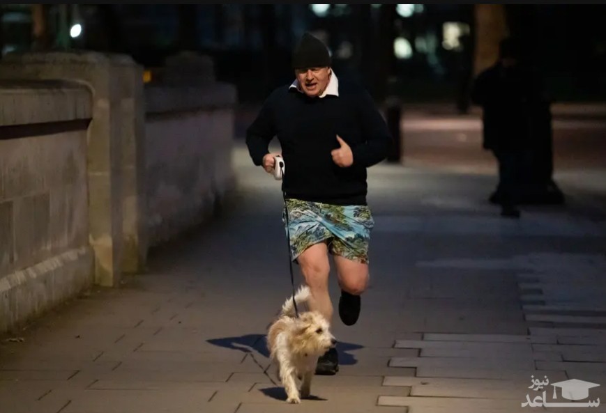 ورزش صبحگاهی نخست وزیر انگلیس به همراه سگش/ PA
