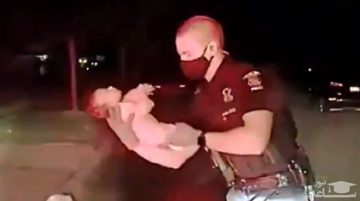 (فیلم) افسر پلیس فرشته نجات نوزاد شیرخوار شد 