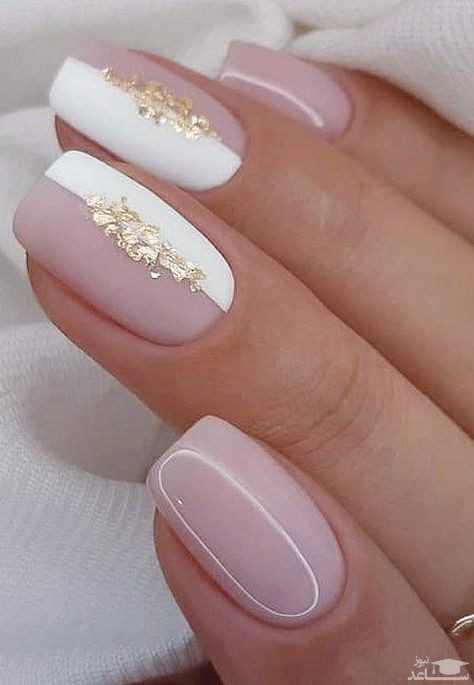 طراحی ناخن با ورق طلا