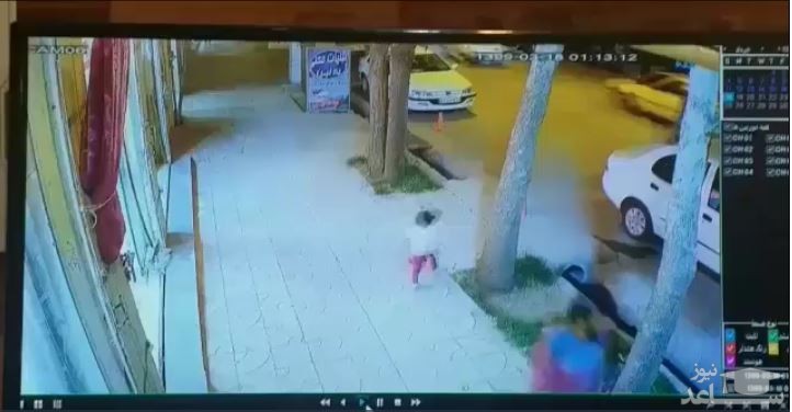 (فیلم) حرکت برق‌آسای فروشنده برای نجات کودک در سمیرم