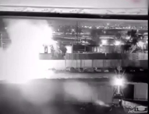 فیلم لحظه اصابت موشک به خودروی سردار سلیمانی در فرودگاه بغداد