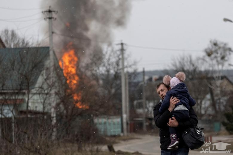 خروج شهروندان غیرنظامی اوکراین از شهر 