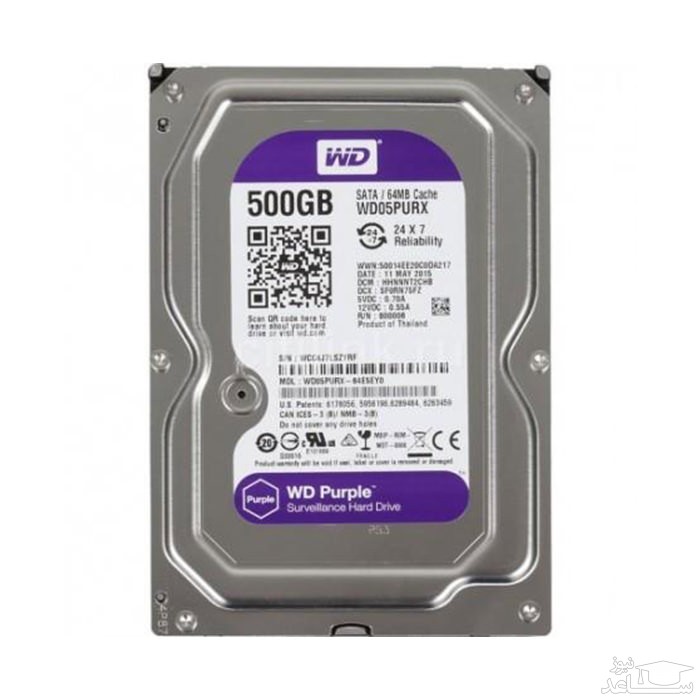 هارددیسک اینترنال وسترن دیجیتال مدل Purple WD05PURX ظرفیت 500 گیگابایت