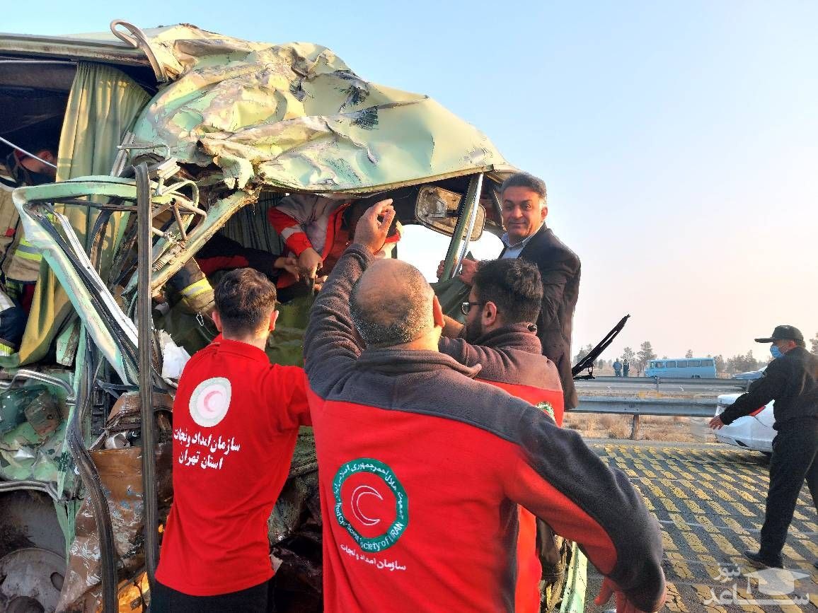 تصادف خونین ۲ اتوبوس در اطراف فرودگاه امام خمینی +تصاویر