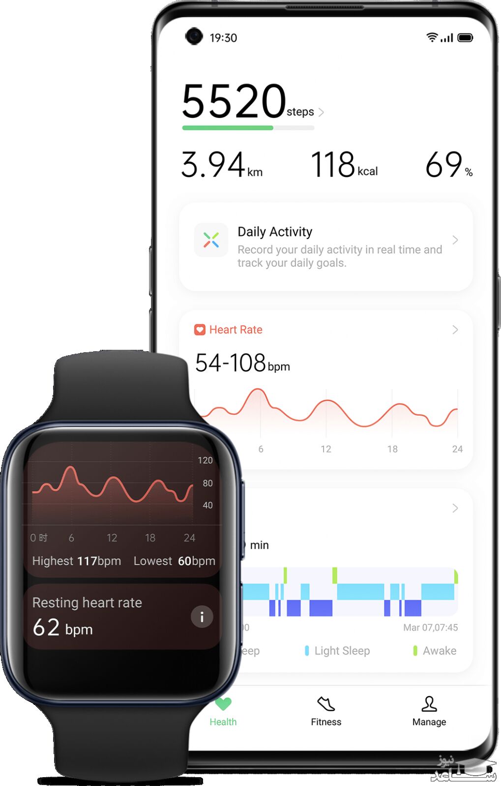 ساعت هوشمند اوپو مدل واچ