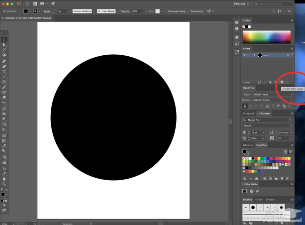 مراحل ایجاد لایه جدید در ایلوستریتور