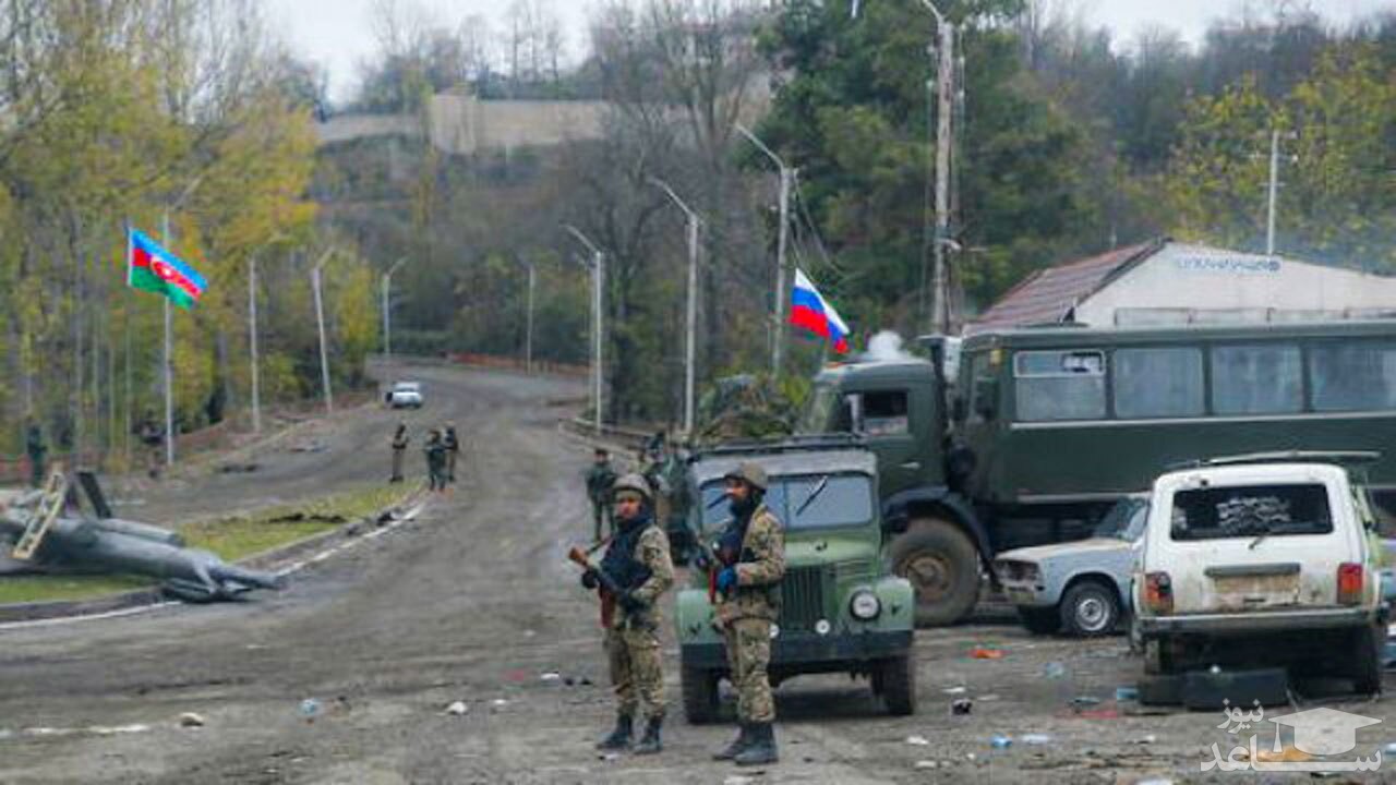 (فیلم) ایجاد پست بازرسی توسط صلح‌بانان روس در قره‌باغ