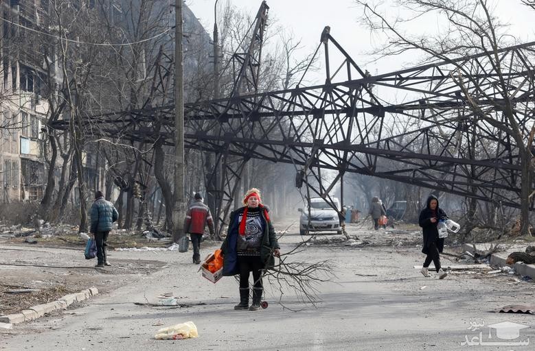 ویرانه های جنگ در شهر بندری "ماریوپول" در جنوب اوکراین/ رویترز