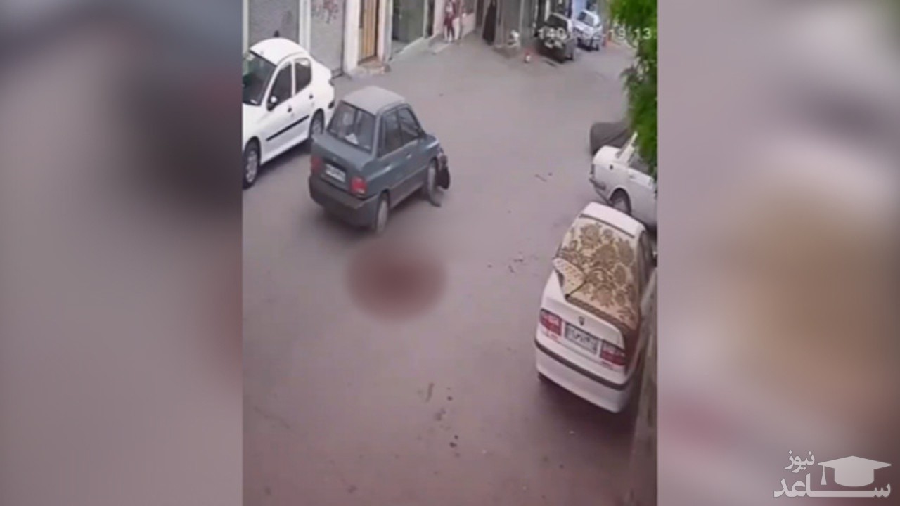(فیلم) زیر گرفتن یک مرد توسط راننده پراید در خیابان ملازینال تبریز 