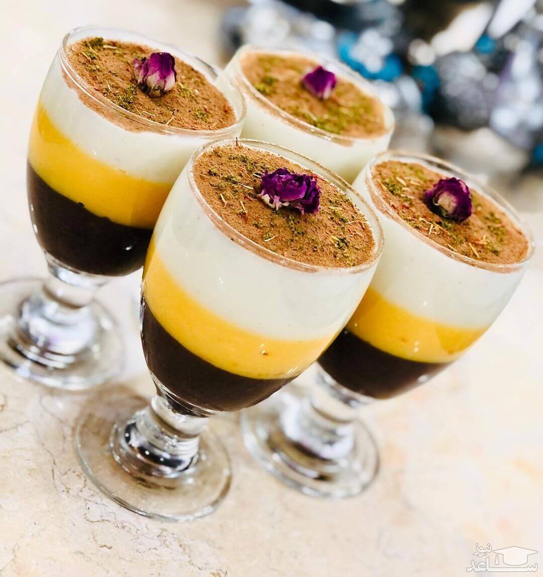 روش تهیه فرنی بستنی لذیذ با 3 رنگ