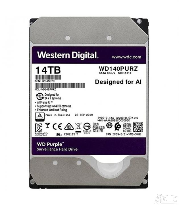 هارد دیسک اینترنال وسترن دیجیتال Purple WD140PURZ ظرفیت 14 ترابایت