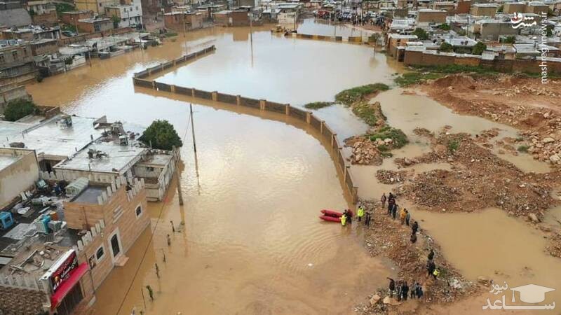 تصویری جدید از محله سیل‌زده سعدیه در شیراز