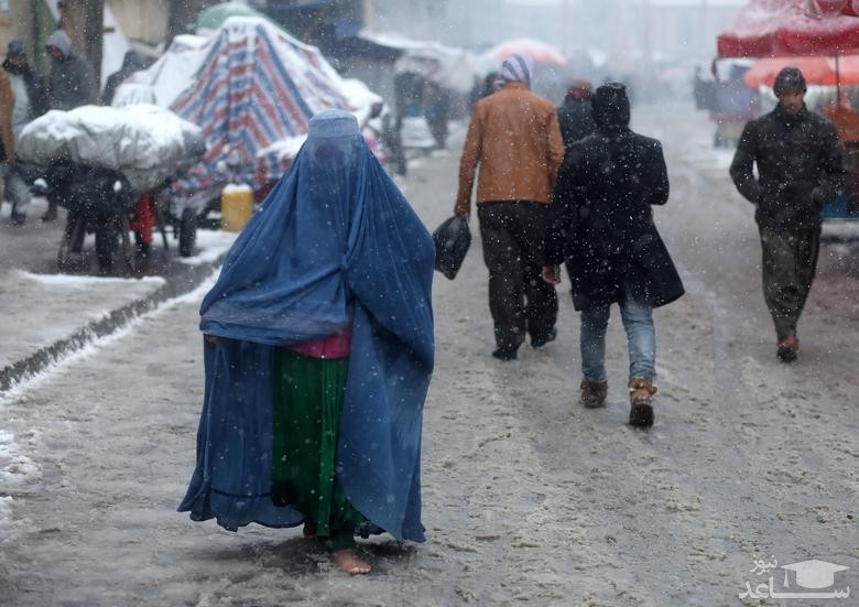 بارش برف در شهر کابل افغانستان/ رویترز