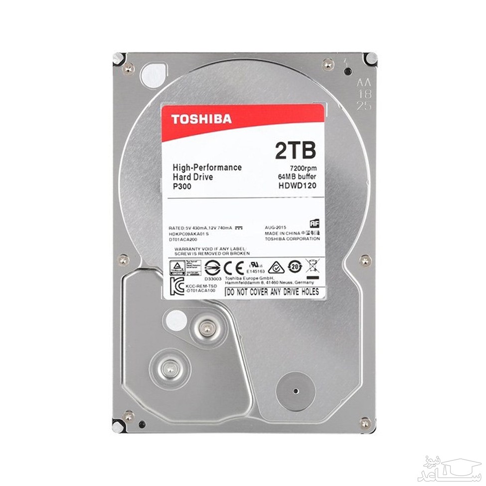 هارددیسک اینترنال توشیبا مدل P300 HDWD120EZSTA ظرفیت 2 ترابایت
