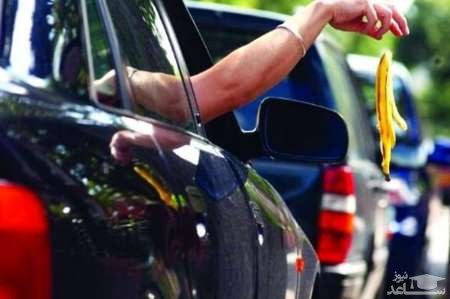 جریمه ۳۰هزار تومانی برای پرتاب زباله از خودرو