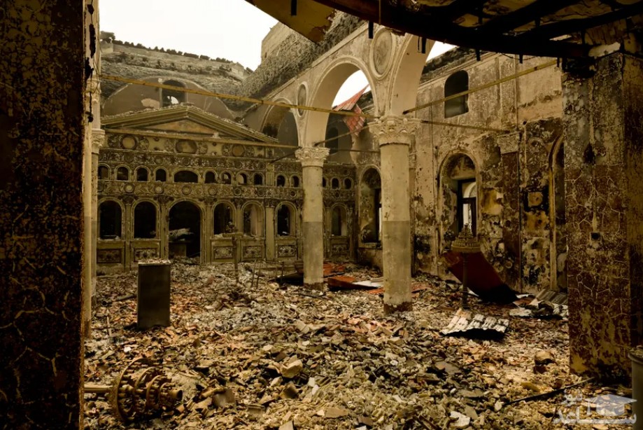 سوختن ساختمان یک کلیسای 300 ساله در اثر آتش سوزی های گسترده جنگلی در یونان/ گتی ایمجز