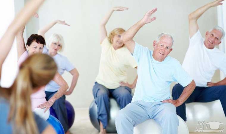 پوستر انجام ورزش یوگا برای سالمندان