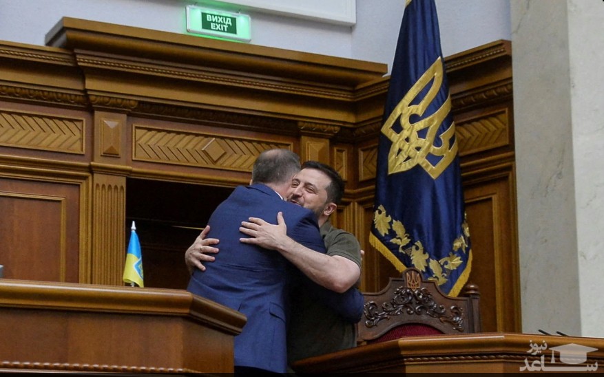 روسای جمهوری لهستان و اوکراین در جلسه پارلمان اوکراین در شهر " کی یف"/ رویترز