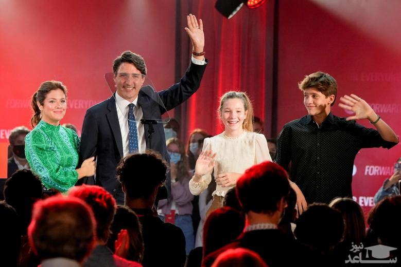 نطق نخست وزیر کانادا در کنار همسر و فرزندانش 
