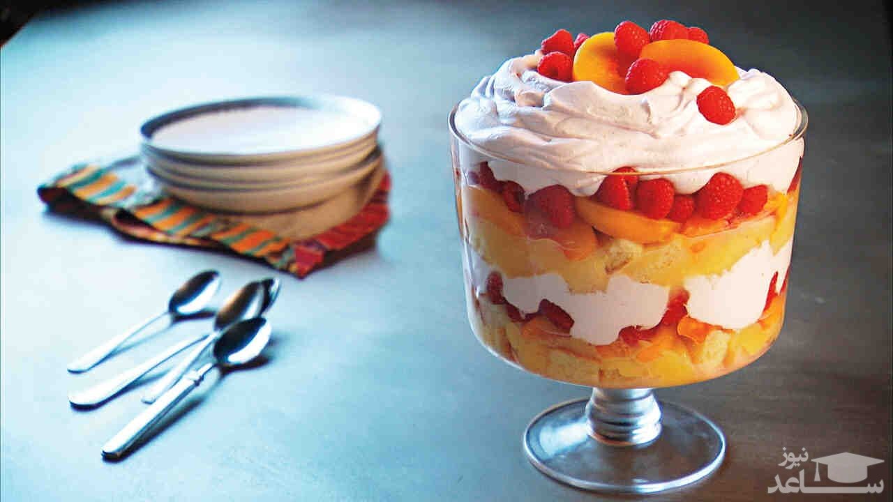 روش تهیه ترایفل میوه ای لذیذ