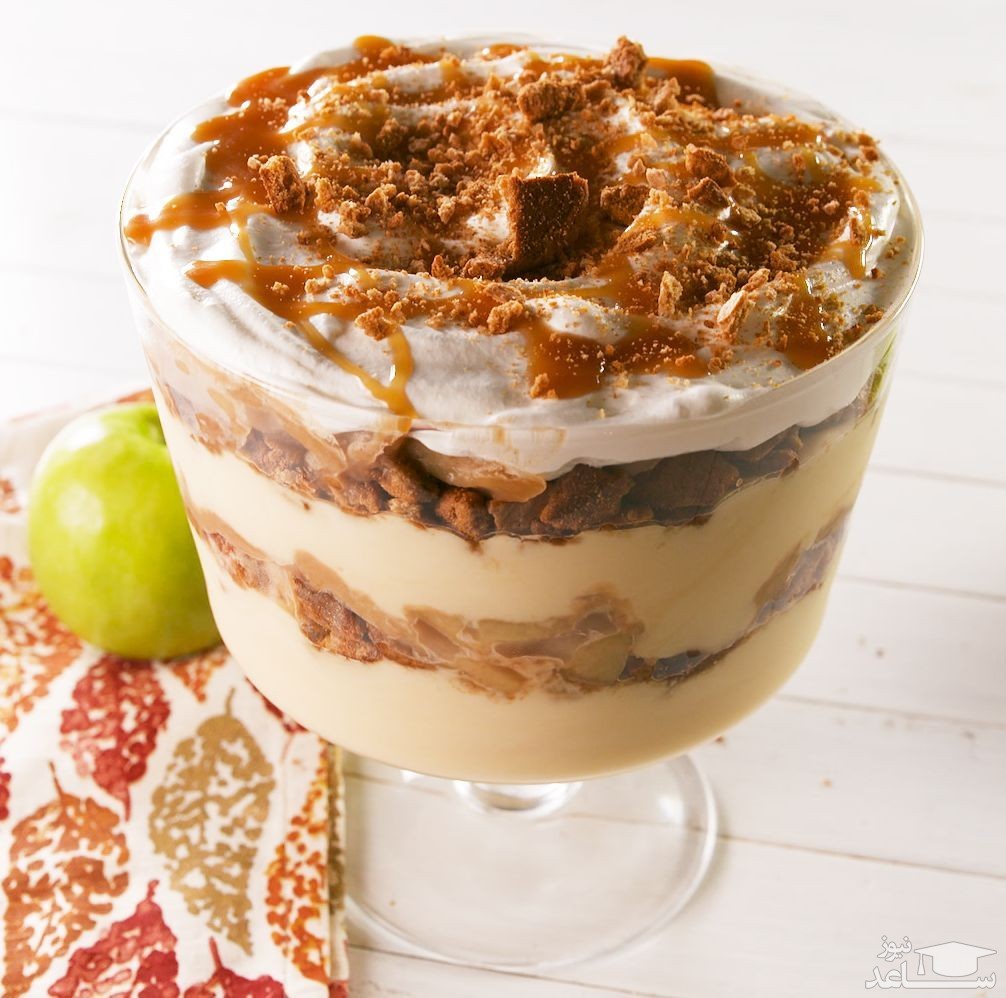 روش تهیه دسر محلبی سیب و دارچین