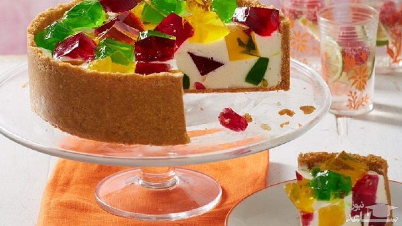 روش تهیه چیز کیک با ژله خرده شیشه