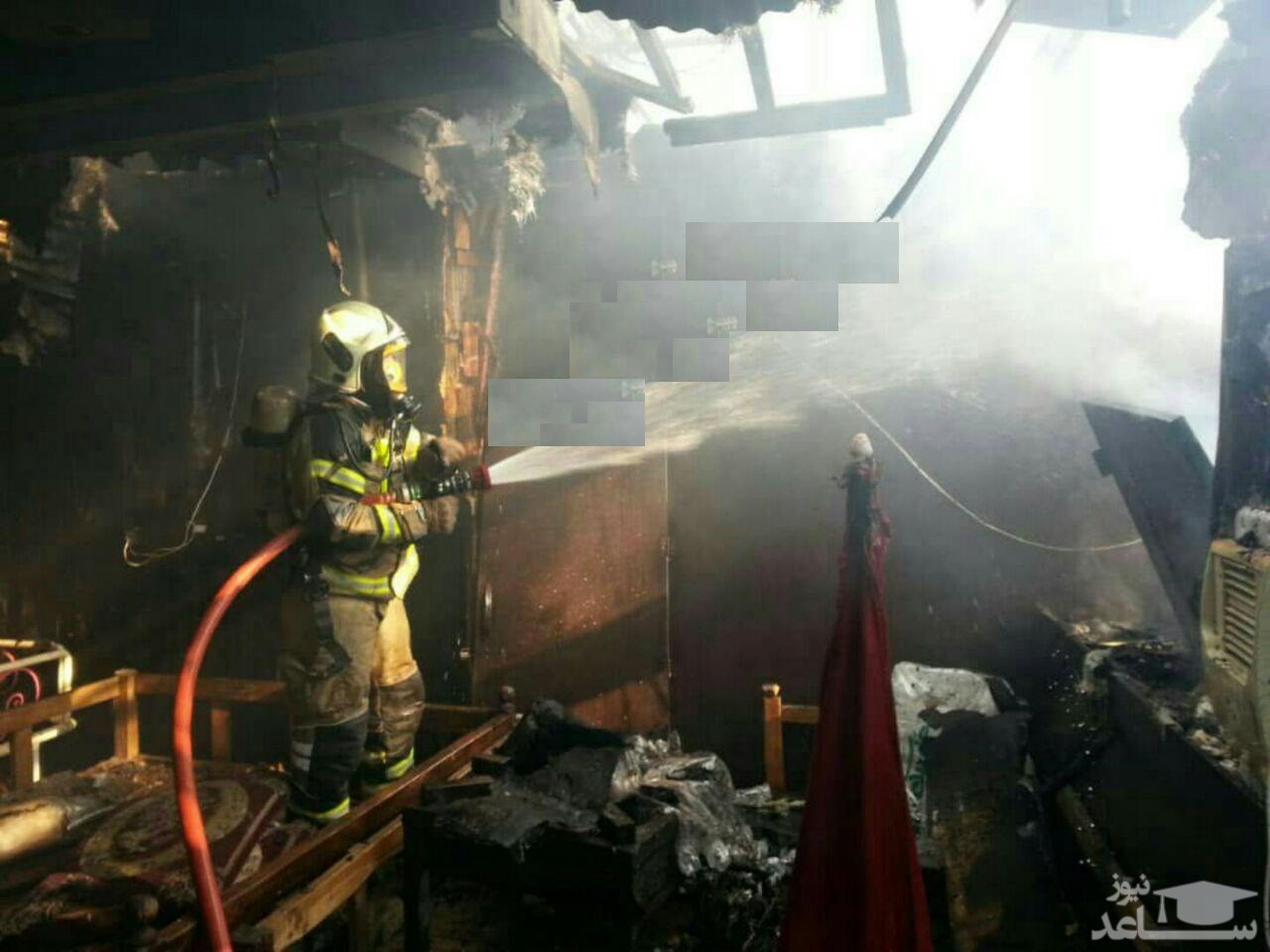آتش سوزی در باغ رستوران فرحزاد تهران