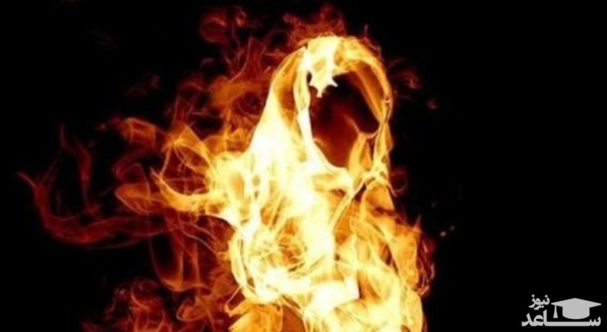 (فیلم) لحظه زنده سوختن 2 تبریزی در وسط خیابان