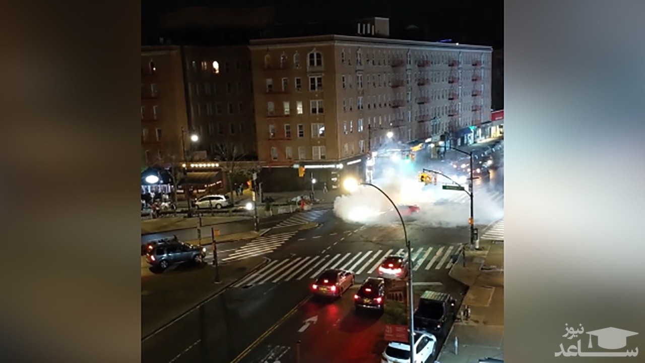 (فیلم) سر رسیدن پلیس هنگام انجام حرکات نمایشی با ماشین 