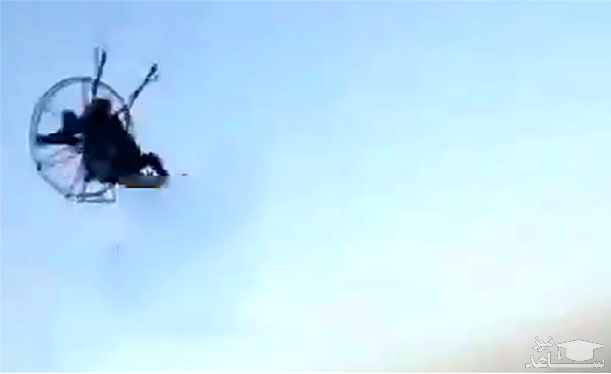 (فیلم) فیلم لحظه سقوط پاراگلایدر در بهبهان