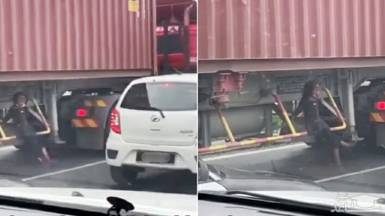 (فیلم) تاب بازی کودک در زیر کامیون