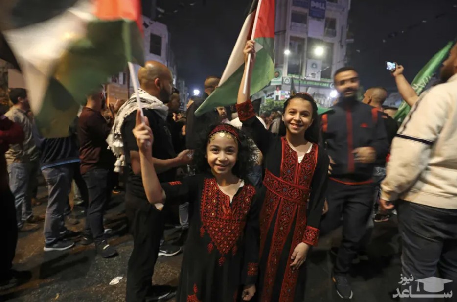 جشن پیروزی بر اسراییل در رام الله فلسطین