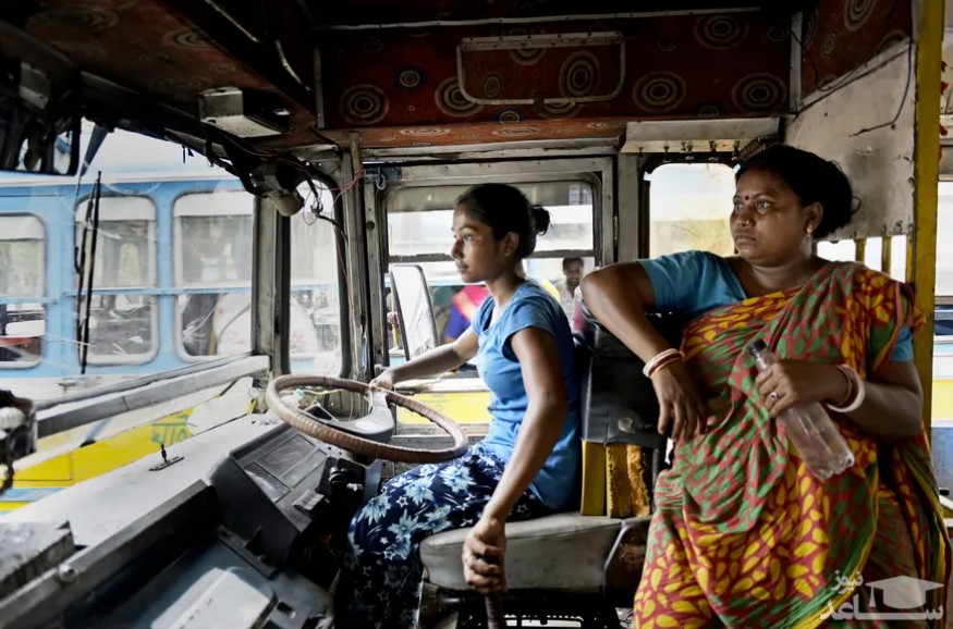 راننده زن اتوبوس شهری در کلکته هند/ زوما