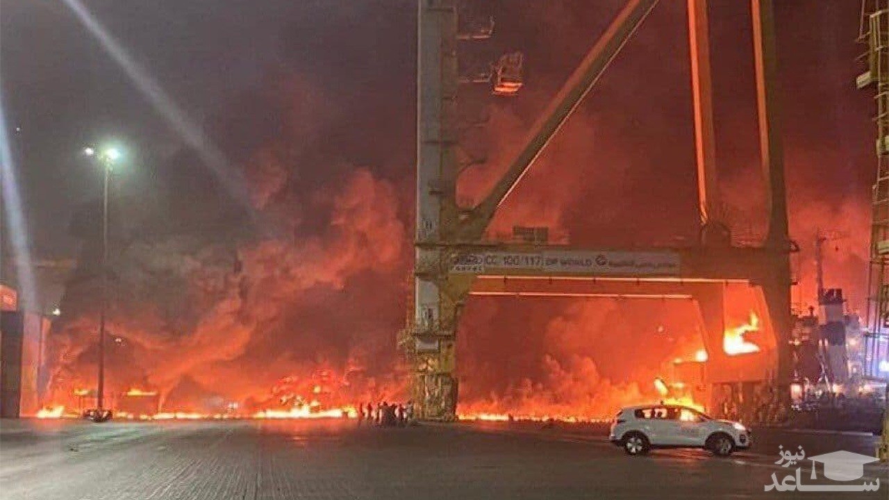 انفجار مهیب در نفتكشی در بندر جبل على دبی