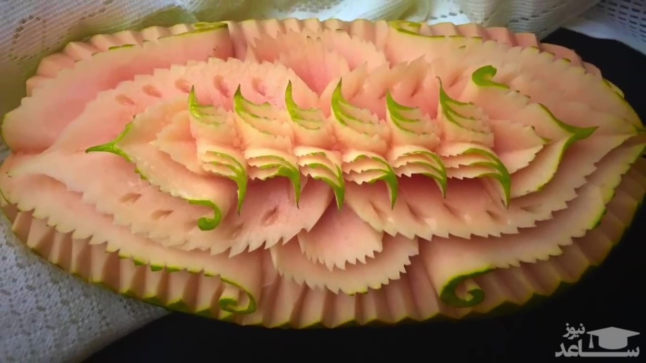 (ویدیو)میوه آرایی تزیین هندوانه مخصوص شب یلدا (شماره 11)