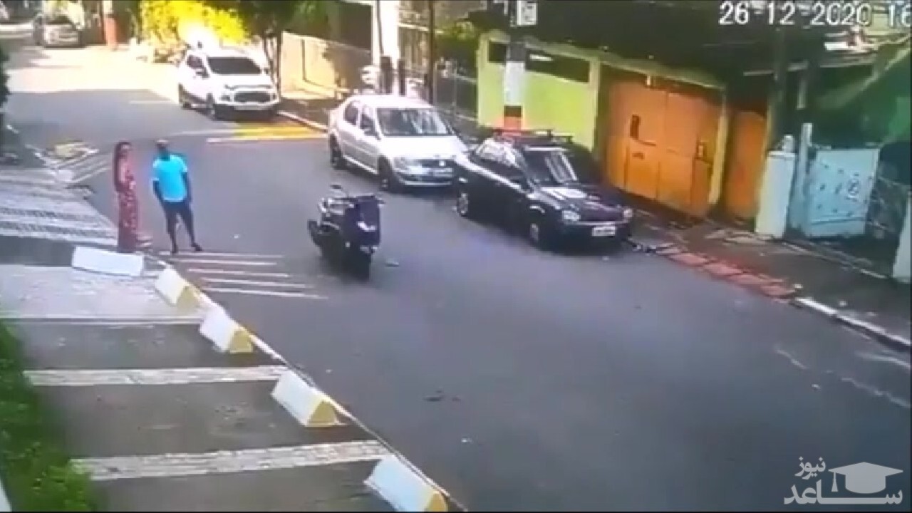 (فیلم) سر رسیدن پلیس در لحظه ارتکاب جرم 