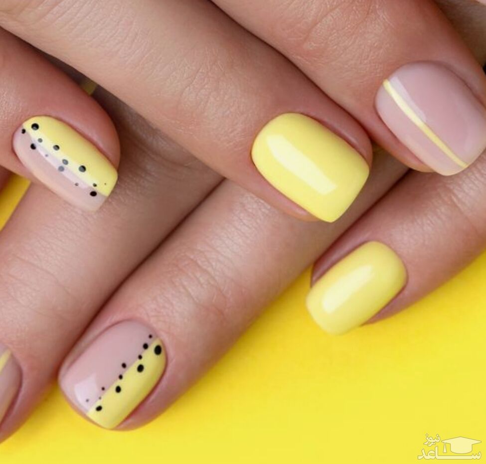 مدل های زیبای طراحی اسپرت ناخن با لاک زرد