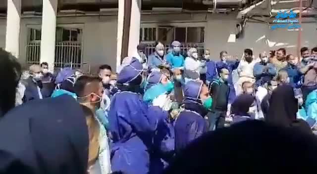 (فیلم) شادیِ جمعی‌ِ پرستاران بیمارستان رازی رشت