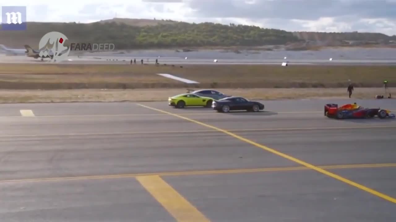 (فیلم) کورس دیدنی‌ موتورسیکلت، ماشین و جت F16