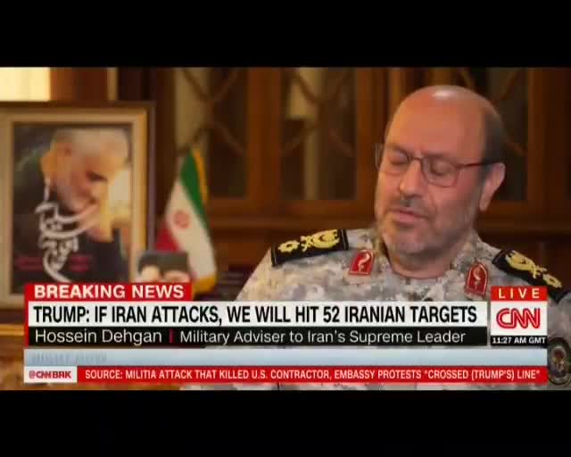 (فیلم) اظهارات مهم سردار دهقان خطاب به آمریکا در گفتگو با CNN | آمریکا جنگ را شروع کرد ؛ جواب ما نظامی است