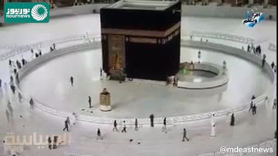 فیلمی از اولین طواف دور کعبه در بحران کرونا