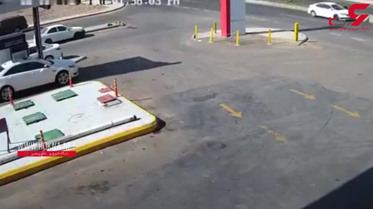 (فیلم) لحظه انفجار عجیب یک پمپ بنزین
