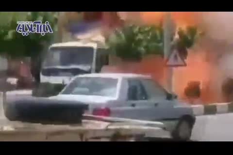 (فیلم) کامیونی که خیابانی در قم را به آتش کشید!